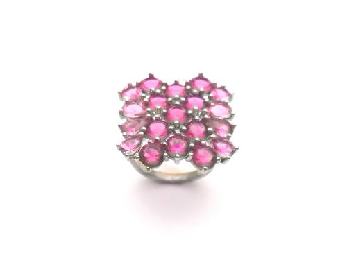 925 Pink CZ Cluster Ring