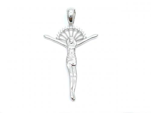 Silver Jesus Christ CZ Pendant