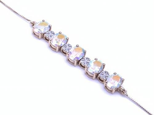 9ct Mystic Topaz & Diamond Bracelet