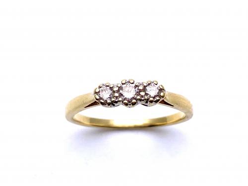 18ct yellow Gold Diamond 3 Stone Ring