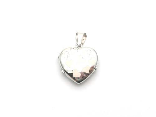 Silver Heart Shaped Heart Designed Locket 16mm