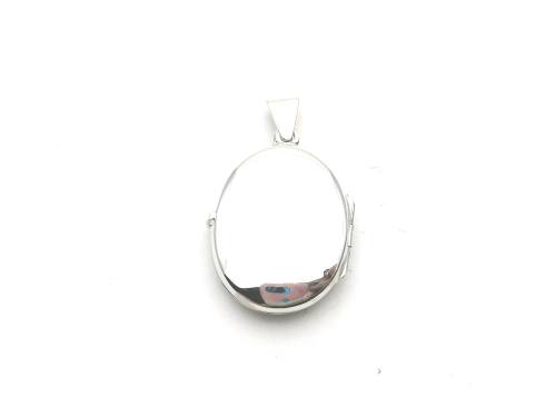 Silver Oval Flower Design Locket 15 x 20mm