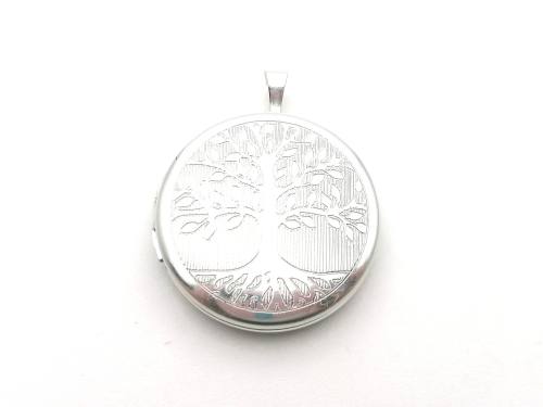 Silver Round Tree of Life Locket 20mm