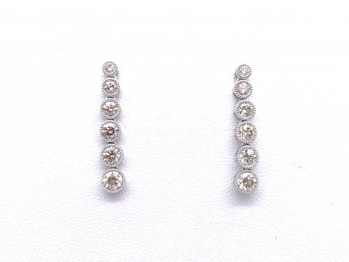 9ct White Gold Diamond Drop Earrings 2.18ct