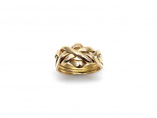 18ct Yellow Gold Flooded Puzzle Ring