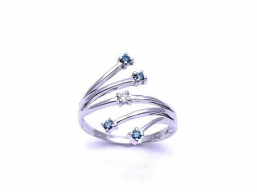 9ct Blue & White Diamond Dress Ring
