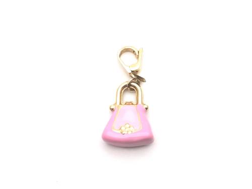 9ct Yellow Gold Enamel Handbag Charm