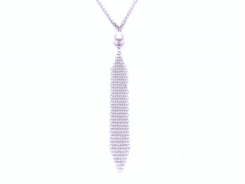 Tiffany&Co. Silver Mesh & Pearl Necklet