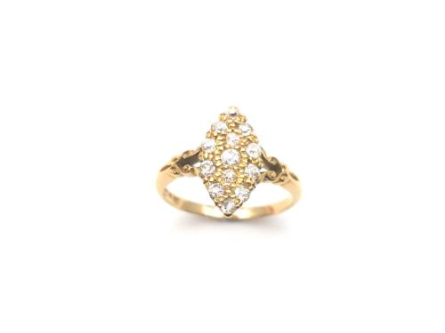 Edwardian 18ct Diamond Cluster Ring 1902