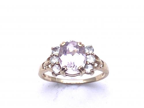 9ct Yellow Gold Kunzite & Topaz Ring