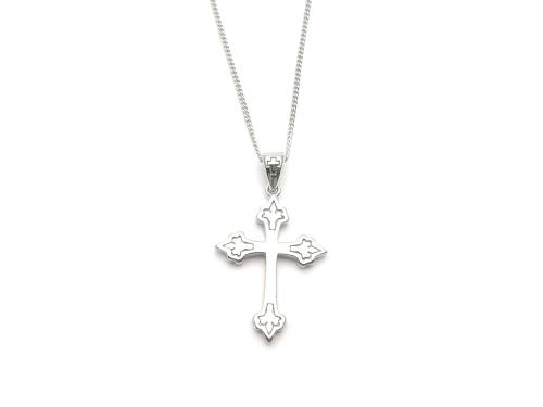 Silver Celtic Style Cross Pendant & Chain 18 Inch