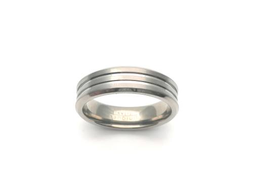 Titanium Brushed & Pollished Band Ring