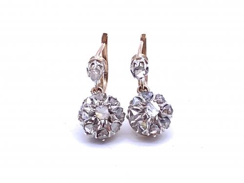 Diamond Cluster Drop Earrings