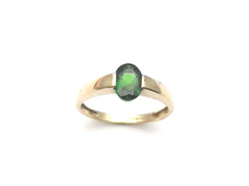 9ct Chrome Diopside Solitaire Ring