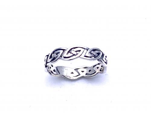 Silver Celtic Style Band Ring