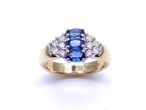 9ct Yellow Gold Sapphire & Diamond Ring