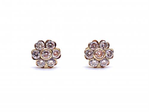 18ct Diamond Cluster Earrings Est 2.00c