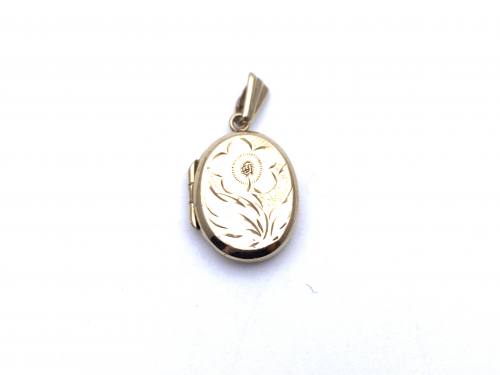 9ct Yellow Gold Patterned Locket