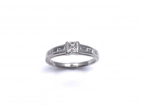 Platinum Diamond Princess Cut Ring
