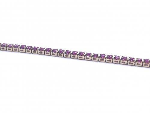 9ct Yellow Gold Ruby & Diamond Bracelet 7 1/4 Inch