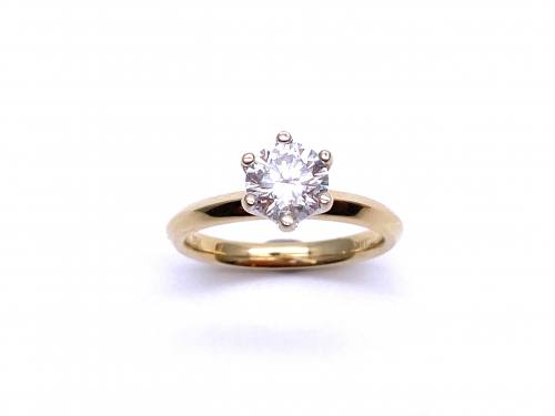 18ct Yellow Gold Diamond Solitaire Ring 1.04ct