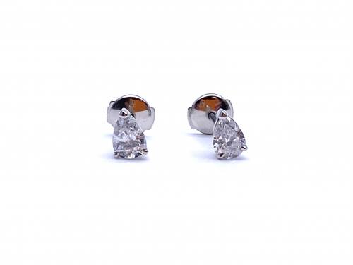 Platinum Pear Shaped Diamond Stud Earrings 1.63ct