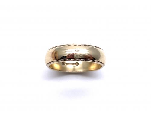 9ct Yellow Gold Beaded Wedding Ring