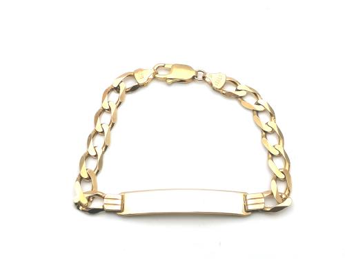 9ct Yellow Gold Curb Identity Bracelet