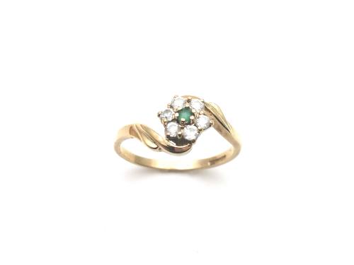 9ct Yellow Gold CZ Flower Cluster Ring
