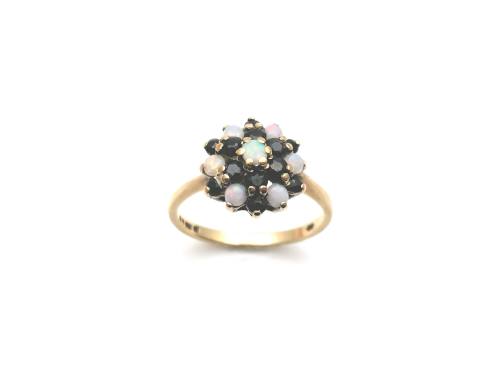 9ct Sapphire & Opal Cluster Ring