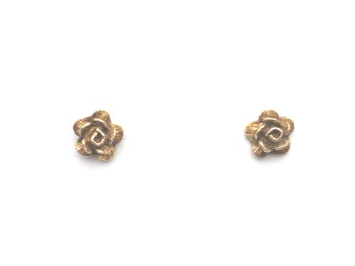 9ct Yellow Gold Rose Stud Earrings