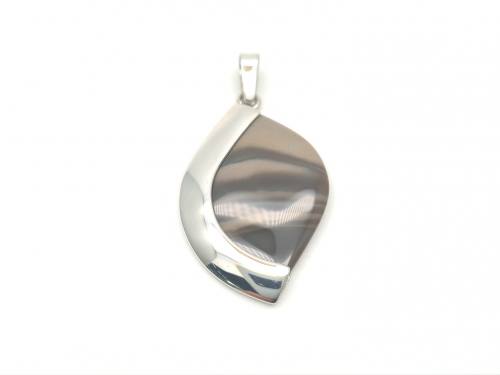 Silver Cappuccino Flint Wave Fancy Pendant