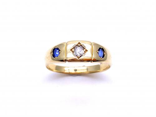 Sapphire & Diamond 3 Stone Ring