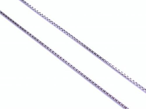9ct White Gold Box Chain 18 inch