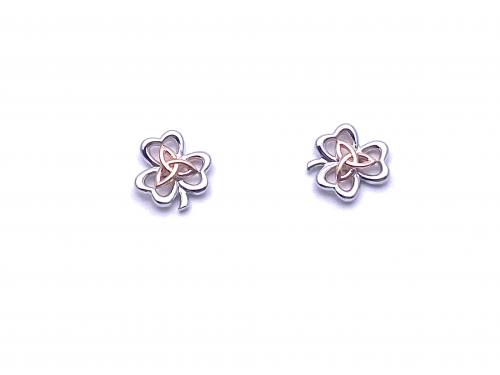 Silver & Gold Plated Celtic Knot Stud Earrings
