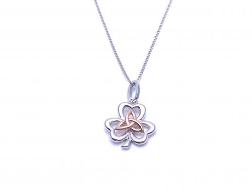 Silver & Gold Plated Celtic Knot Pendant & Chain