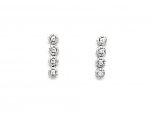 18ct White Gold Diamond Drop Earrings 0.60ct
