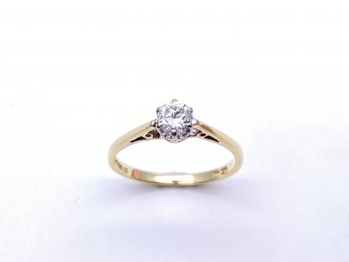 18ct Yellow Gold Diamond Solitaire Ring