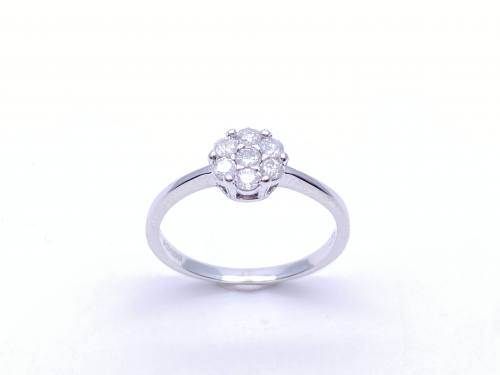 9ct White Gold Diamond Cluster Ring