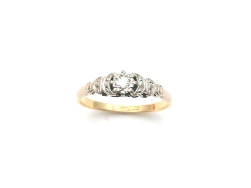 Yellow Gold Diamond Solitaire Ring