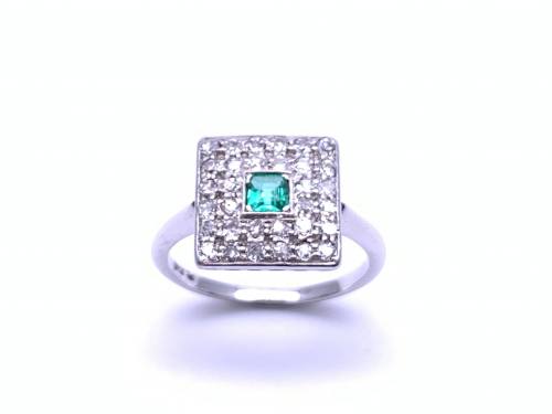 Emerald & Diamond Cluster Ring