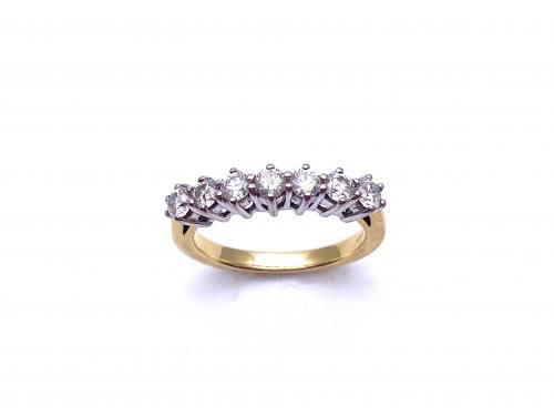 18ct Yellow Gold Diamond 7 Stone Ring