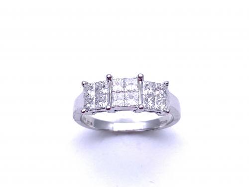 18ct  Diamond Princess Cut Cluster