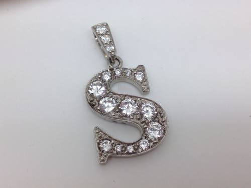 Silver Cz Initial S