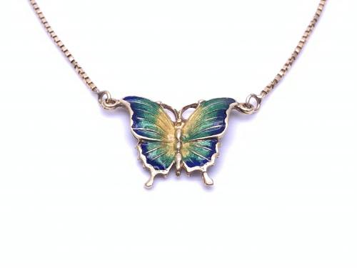 18ct Yellow Gold Butterfly Necklet