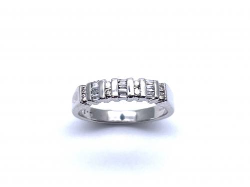 9ct White Gold Diamond Band Ring