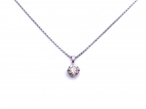 18ct White Gold Diamond Pendant & Chain 0.64ct