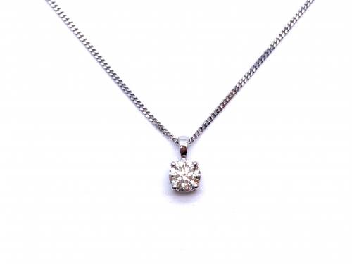 18ct White Gold Diamond Pendant & Chain 0.50ct
