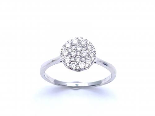 14ct White Gold Diamond Cluster Ring 0.52ct