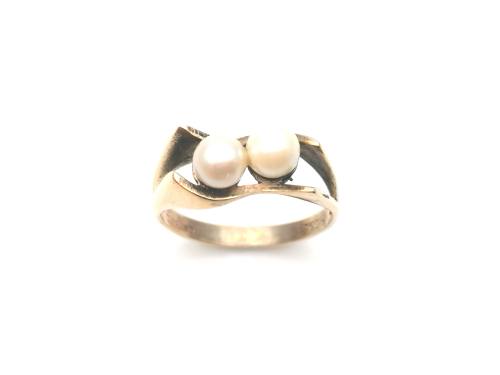 9ct Yellow Gold 2 Pearl Ring